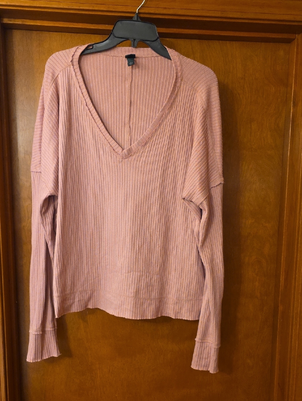 wild fable Mauve Ribbed V-Neck Sweater